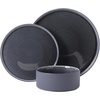 image:imageGibson Elite Soleil 12 Piece Echo Blue Stoneware Dinnerware Set for 4 Plates and Bowls Set with Dinner Plates Salad Plates and BowlsNavy Blue Redrock Canyon