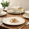 image:imageGibson Elite Soleil 12 Piece Echo Blue Stoneware Dinnerware Set for 4 Plates and Bowls Set with Dinner Plates Salad Plates and BowlsOffWhite Winchester Way