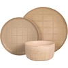 image:imageGibson Elite Soleil 12 Piece Echo Blue Stoneware Dinnerware Set for 4 Plates and Bowls Set with Dinner Plates Salad Plates and BowlsTaupe Butterwick