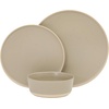 image:imageGibson Elite Soleil 12 Piece Echo Blue Stoneware Dinnerware Set for 4 Plates and Bowls Set with Dinner Plates Salad Plates and BowlsTaupe Humphrey Lane