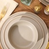 image:imageGibson Elite Soleil 12 Piece Echo Blue Stoneware Dinnerware Set for 4 Plates and Bowls Set with Dinner Plates Salad Plates and BowlsTaupe Humphrey Lane