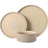 image:imageGibson Elite Soleil 12 Piece Echo Blue Stoneware Dinnerware Set for 4 Plates and Bowls Set with Dinner Plates Salad Plates and BowlsTaupe Redrock Canyon
