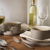 image:imageGibson Elite Soleil 12 Piece Echo Blue Stoneware Dinnerware Set for 4 Plates and Bowls Set with Dinner Plates Salad Plates and BowlsTaupe Redrock Canyon