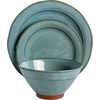 image:imageGibson Elite Soleil 12 Piece Echo Blue Stoneware Dinnerware Set for 4 Plates and Bowls Set with Dinner Plates Salad Plates and BowlsTeal Terranea