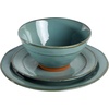 image:imageGibson Elite Soleil 12 Piece Echo Blue Stoneware Dinnerware Set for 4 Plates and Bowls Set with Dinner Plates Salad Plates and BowlsTeal Terranea
