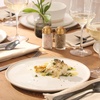 image:imageGibson Elite Soleil 12 Piece Echo Blue Stoneware Dinnerware Set for 4 Plates and Bowls Set with Dinner Plates Salad Plates and BowlsWhite Humphrey Lane
