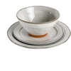 image:imageGibson Elite Soleil 12 Piece Echo Blue Stoneware Dinnerware Set for 4 Plates and Bowls Set with Dinner Plates Salad Plates and BowlsWhite Terranea