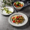 image:imageGibson Elite Soleil 12 Piece Echo Blue Stoneware Dinnerware Set for 4 Plates and Bowls Set with Dinner Plates Salad Plates and BowlsWhite Terranea