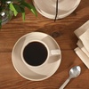 image:imageGibson Elite Sunrise Hills 9Piece Stackable Stoneware Cup and Saucer Set with Metal Rack 6 oz Service for 4 Dishwasher and Microwave Safe TaupeCream White