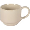 image:imageGibson Elite Sunrise Hills 9Piece Stackable Stoneware Cup and Saucer Set with Metal Rack 6 oz Service for 4 Dishwasher and Microwave Safe TaupeCream White