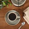 image:imageGibson Elite Sunrise Hills 9Piece Stackable Stoneware Cup and Saucer Set with Metal Rack 6 oz Service for 4 Dishwasher and Microwave Safe TaupeGray