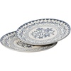 image:imageBloomhouse  2Time Oprahs Favorite Things  Valencia Flor 2 Piece 13 Serving Platter Set Stoneware Platters Mediterranean Floral Decal Design Microwave amp Dishwasher Safe Fern GreenIris Blue 2pc Serving Platte Set