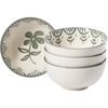 image:imageBloomhouse  2Time Oprahs Favorite Things  Valencia Flor 4 Piece 6 Cereal Bowl Set Stoneware Bowls Mediterranean Floral Decal Design Microwave amp Dishwasher Safe Iris BlueFern Green 4pc Cereal Bowl Set