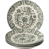 image:imageBloomhouse  2Time Oprahs Favorite Things  Valencia Flor 4 Piece Dessert amp Salad Plate Set 875 Stoneware Plates Mediterranean Floral Decal Design Microwave amp Dishwasher Safe Iris BlueFern Green 4pc Salad Plate Set