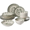 image:imageBloomhouse  2Time Oprahs Favorite Things  Valencia Flor 4 Piece Dessert amp Salad Plate Set 875 Stoneware Plates Mediterranean Floral Decal Design Microwave amp Dishwasher Safe Iris BlueFern Green 16pc Dinnerware Set
