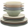 image:imageGibson Elite AvantGarde 12 Piece Stoneware Dinnerware Set for 4 Chateau Grey Plates and Bowls Set with Reactive Glaze Includes Dinner Plates Salad Plates and BowlsAssorted Colors Clover Hill