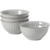 image:imageGibson Elite Bistro Linea Cereal Bowls Set of 4 6Inch Stoneware Soup Bowls Cream White Reactive Glaze Ribbed Bowl SetGray 6 Bistro Linea