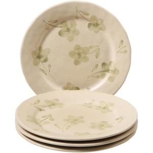 image:imageBloomhouse  2 Time Oprahs Favorite Things  Made in Portugal Hand Painted Dinnerware Set  Porto Petals 12 Piece Service for 4 Floral Plates and Bowls Set  Green OrchidGreen Orchid Salad Plates