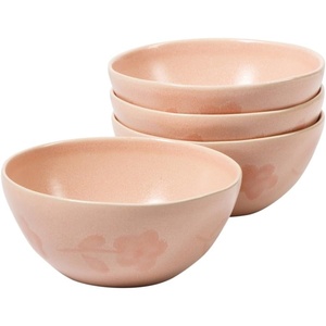 image:imageBloomhouse  2 Time Oprahs Favorite Things  Made in Portugal Hand Painted Dinnerware Set  Porto Petals 12 Piece Service for 4 Floral Plates and Bowls Set  Green OrchidBlush Pink Cereal Bowls