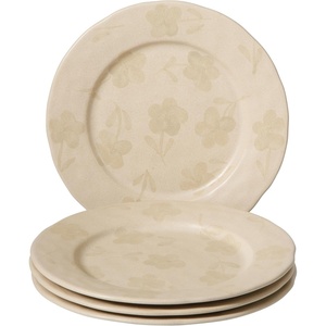 image:imageBloomhouse  2 Time Oprahs Favorite Things  Made in Portugal Hand Painted Dinnerware Set  Porto Petals 12 Piece Service for 4 Floral Plates and Bowls Set  Green OrchidLilly Cream Dinner Plates
