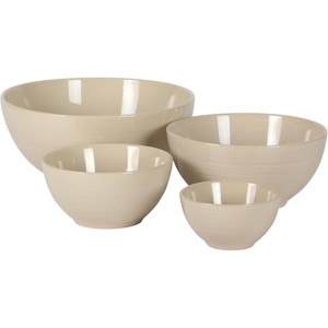 image:imageGibson Elite Maple Grove 4Piece Stoneware Nesting Bowl Set 9 7 55 and 44 Reactive Glaze Mixing and Serving Bowls Dishwasher and Microwave Safe GrayGray