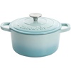 image:imageCrockPot Artisan 7Quart Enameled Cast Iron Dutch Oven Pot with Lid Round Gradient Taupe Oven Safe CookwareAqua Blue