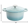 image:imageCrockPot Artisan 7Quart Enameled Cast Iron Dutch Oven Pot with Lid Round Gradient Taupe Oven Safe CookwareAqua Blue