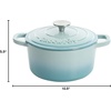 image:imageCrockPot Artisan 7Quart Enameled Cast Iron Dutch Oven Pot with Lid Round Gradient Taupe Oven Safe CookwareAqua Blue