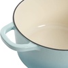 image:imageCrockPot Artisan 7Quart Enameled Cast Iron Dutch Oven Pot with Lid Round Gradient Taupe Oven Safe CookwareAqua Blue