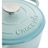 image:imageCrockPot Artisan 7Quart Enameled Cast Iron Dutch Oven Pot with Lid Round Gradient Taupe Oven Safe CookwareAqua Blue