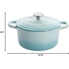 image:imageCrockPot Artisan 7Quart Enameled Cast Iron Dutch Oven Pot with Lid Round Gradient Taupe Oven Safe CookwareAqua Blue