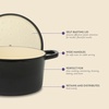 image:imageCrockPot Artisan 7Quart Enameled Cast Iron Dutch Oven Pot with Lid Round Gradient Taupe Oven Safe CookwareBlack w Gold Knob