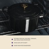 image:imageCrockPot Artisan 7Quart Enameled Cast Iron Dutch Oven Pot with Lid Round Gradient Taupe Oven Safe CookwareBlack w Gold Knob