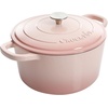 image:imageCrockPot Artisan 7Quart Enameled Cast Iron Dutch Oven Pot with Lid Round Gradient Taupe Oven Safe CookwareBlush Pink