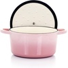 image:imageCrockPot Artisan 7Quart Enameled Cast Iron Dutch Oven Pot with Lid Round Gradient Taupe Oven Safe CookwareBlush Pink