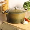 image:imageCrockPot Artisan 7Quart Enameled Cast Iron Dutch Oven Pot with Lid Round Gradient Taupe Oven Safe CookwareGradient Sage Green