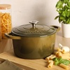 image:imageCrockPot Artisan 7Quart Enameled Cast Iron Dutch Oven Pot with Lid Round Gradient Taupe Oven Safe CookwareGradient Sage Green