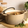 image:imageCrockPot Artisan 7Quart Enameled Cast Iron Dutch Oven Pot with Lid Round Gradient Taupe Oven Safe CookwareGradient Taupe