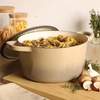 image:imageCrockPot Artisan 7Quart Enameled Cast Iron Dutch Oven Pot with Lid Round Gradient Taupe Oven Safe CookwareGradient Taupe