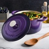image:imageCrockPot Artisan 7Quart Enameled Cast Iron Dutch Oven Pot with Lid Round Gradient Taupe Oven Safe CookwareLavender Purple