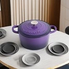 image:imageCrockPot Artisan 7Quart Enameled Cast Iron Dutch Oven Pot with Lid Round Gradient Taupe Oven Safe CookwareLavender Purple