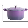 image:imageCrockPot Artisan 7Quart Enameled Cast Iron Dutch Oven Pot with Lid Round Gradient Taupe Oven Safe CookwareLavender Purple