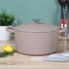 image:imageCrockPot Artisan 7Quart Enameled Cast Iron Dutch Oven Pot with Lid Round Gradient Taupe Oven Safe CookwareMatte Dusty Pink