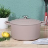 image:imageCrockPot Artisan 7Quart Enameled Cast Iron Dutch Oven Pot with Lid Round Gradient Taupe Oven Safe CookwareMatte Dusty Pink