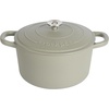 image:imageCrockPot Artisan 7Quart Enameled Cast Iron Dutch Oven Pot with Lid Round Gradient Taupe Oven Safe CookwareMatte Green