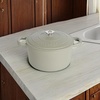 image:imageCrockPot Artisan 7Quart Enameled Cast Iron Dutch Oven Pot with Lid Round Gradient Taupe Oven Safe CookwareMatte Green