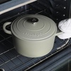 image:imageCrockPot Artisan 7Quart Enameled Cast Iron Dutch Oven Pot with Lid Round Gradient Taupe Oven Safe CookwareMatte Green