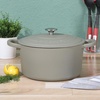image:imageCrockPot Artisan 7Quart Enameled Cast Iron Dutch Oven Pot with Lid Round Gradient Taupe Oven Safe CookwareMatte Green