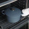 image:imageCrockPot Artisan 7Quart Enameled Cast Iron Dutch Oven Pot with Lid Round Gradient Taupe Oven Safe CookwareMatte Navy Blue