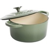 image:imageCrockPot Artisan 7Quart Enameled Cast Iron Dutch Oven Pot with Lid Round Gradient Taupe Oven Safe CookwarePistachio Green